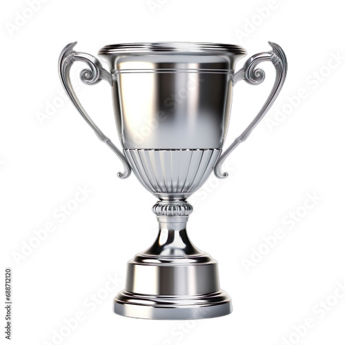  championship silver trophy cup isolated on transparent backgorund.