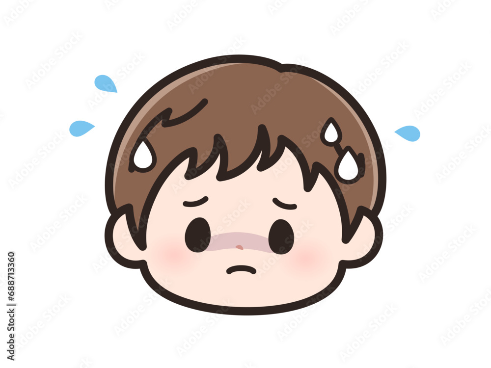 Fototapeta premium 緊張の男の子の顔