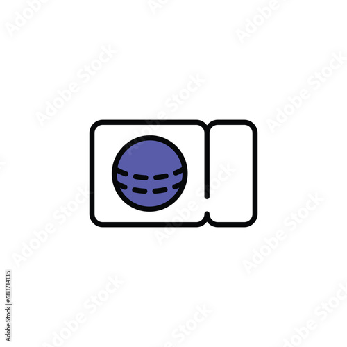 Ball Case icon design with white background stock illustration