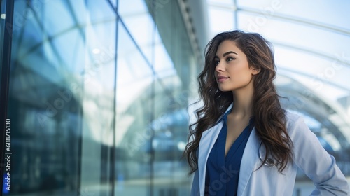 Portrait of a doctor in front of the hospital