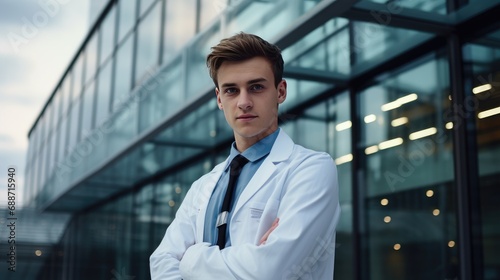 Wallpaper Mural Portrait of a doctor in front of the hospital Torontodigital.ca