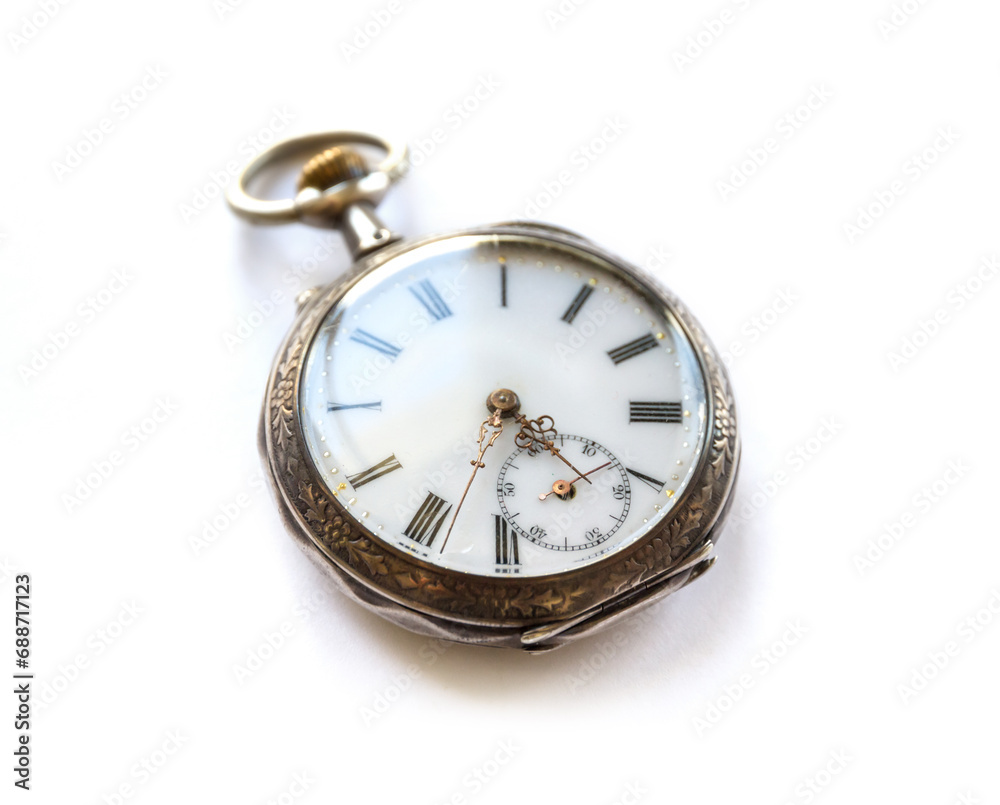 Pocket watch with shadow isolated on white background Pocket watch with shadow isolated on white background