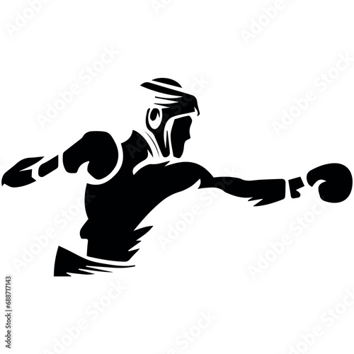 illustration of a boxer punch logo photo
