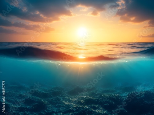 sunset rays over the sea © Zeeshan