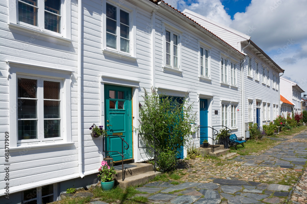 Obraz premium Posebyen - the oldest district of Krisiansand, Norway