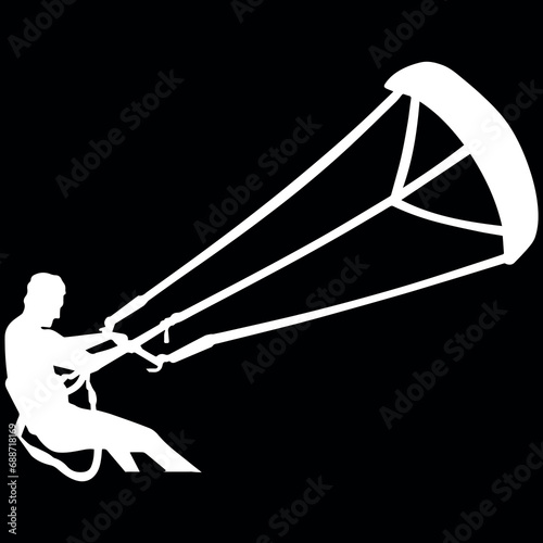 kitesurfing man logo design silhouette