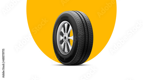 Tire sale banner with blank space for text 