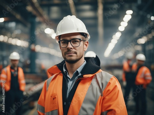 Portrait of worker working in shipbuilding