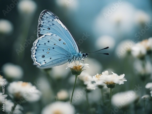 blue color butterfly, isolated white background