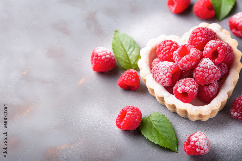 Heart shaped raspberry tartlets. Heart shaped raspberry tartlets.