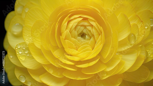 yellow rose with water drops  yellow ranunculus flower with drops of water 
