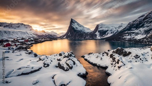 snow covered mountains