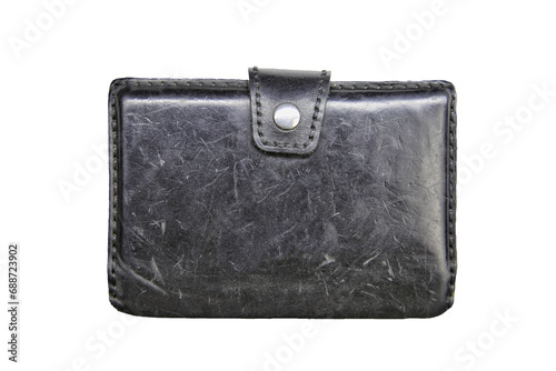 old worn leather wallet PNG. image without background wallet graphic resource side view.