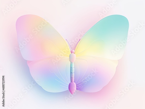 Pastel-colored, abstract blur gradient butterfly shape, ideal for social media posts, banners, posters, or pngs isolated on clear backgrounds in the Y2K style © REZAUL4513