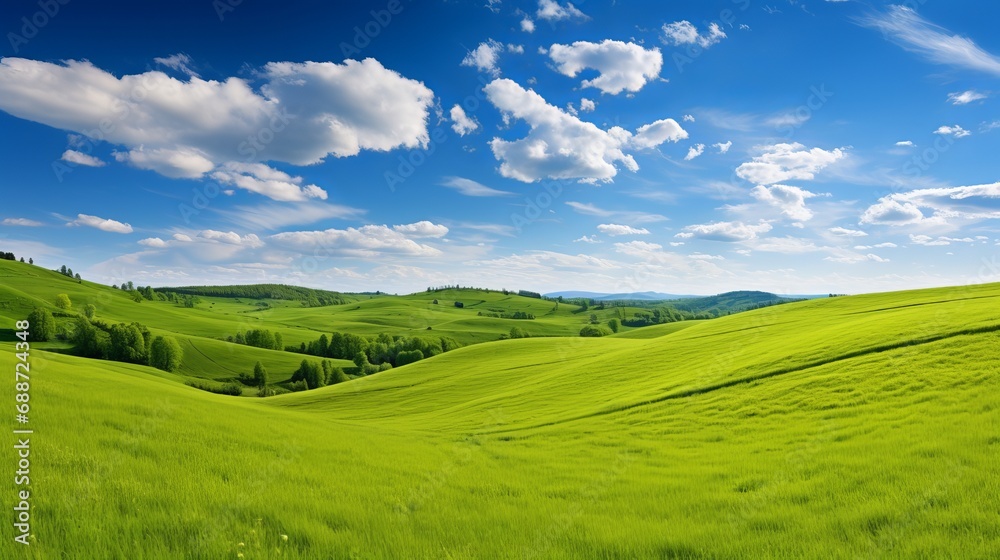 The green hills are a beautiful place to be on a beautiful summer day.