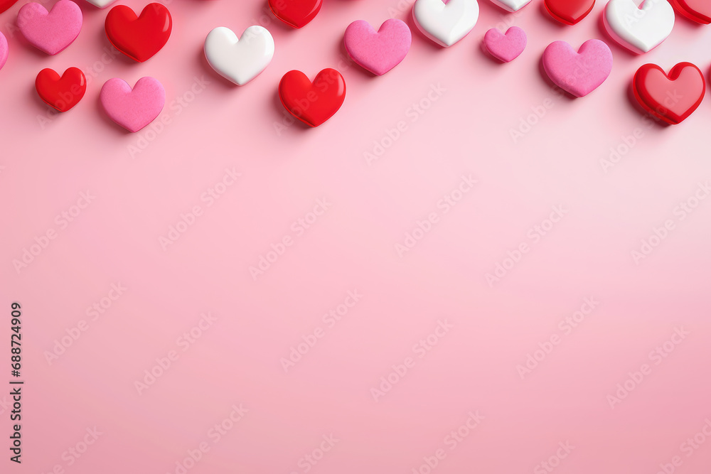 Valentines day background with hearts.