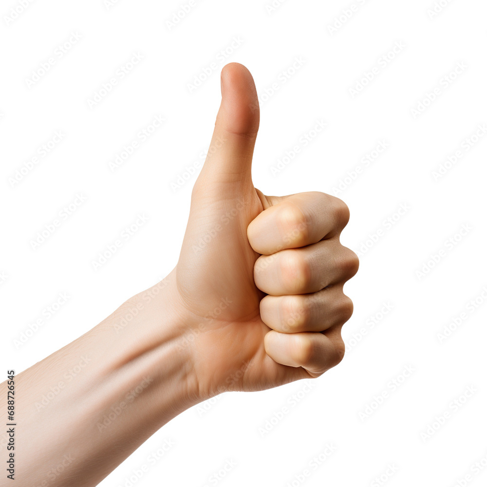 Hand showing thumb up isolated on white background Hand showing thumb up isolated on white background