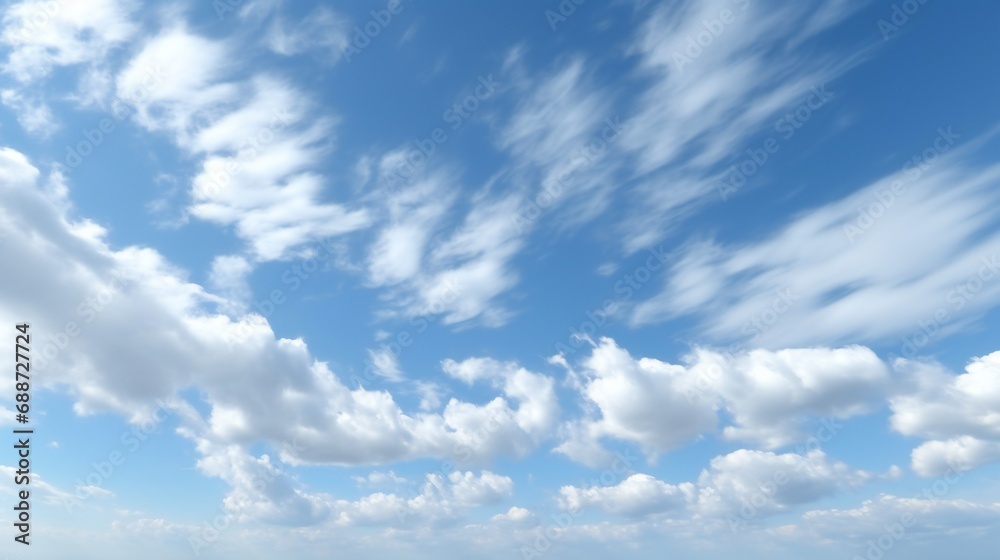 blue sky with white clouds. Beauty of cloudy in sunny sky