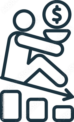 Fotografi Poverty alleviation outline icon