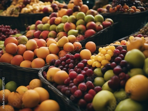 fresh raw fruits at bazaar.