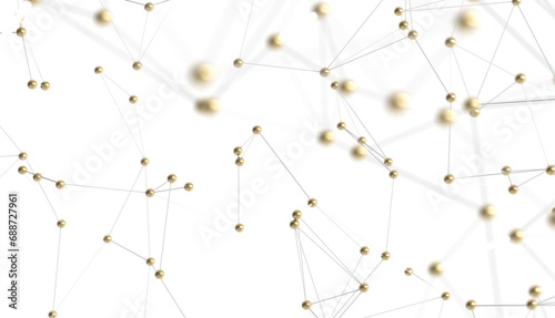 Neural network 3D illustration. Big data and cybersecurity