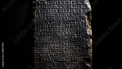 Akkadian cuneiform. assyrian and sumerian writing. Old script alphabet. mesopotamia. clay or stone photo