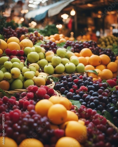 fresh raw fruits at bazaar.