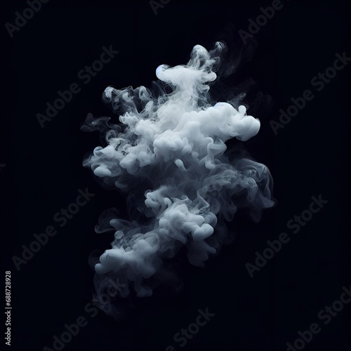 white smoke against a black background