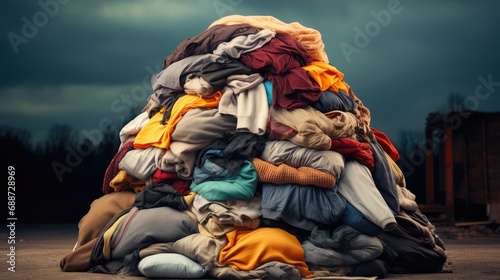 Un tas de vêtements montrant le gaspillage mondial