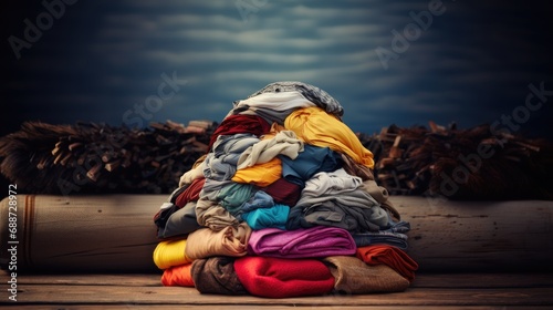 Un tas de vêtements montrant le gaspillage mondial