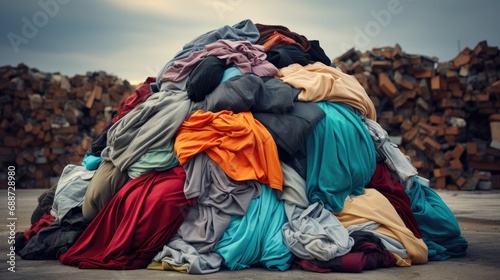 Un tas de vêtements montrant le gaspillage mondial