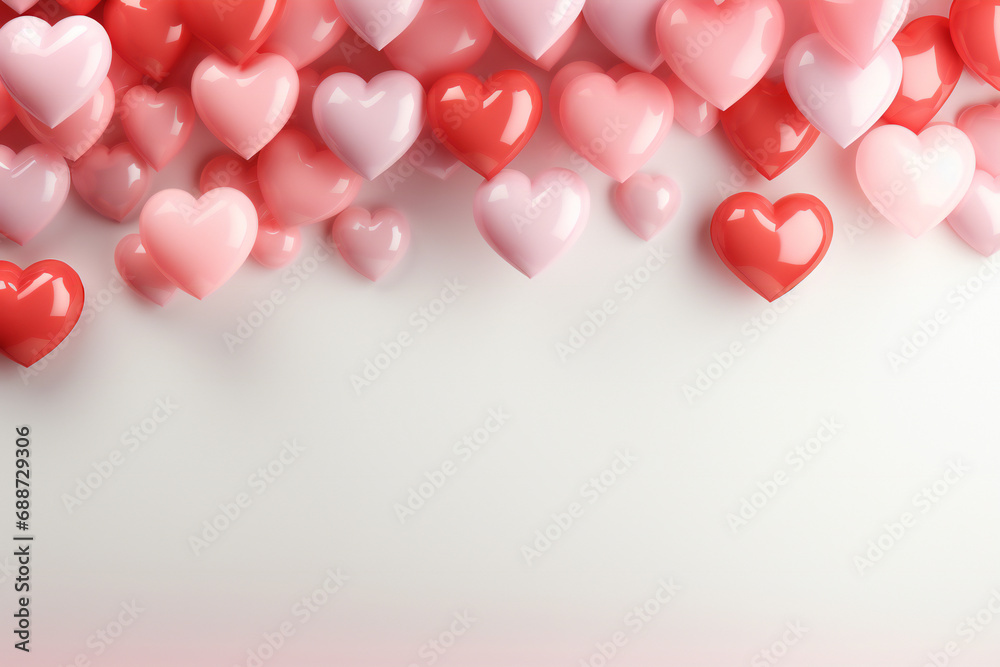 heart shaped balloons 3d render,ai generated