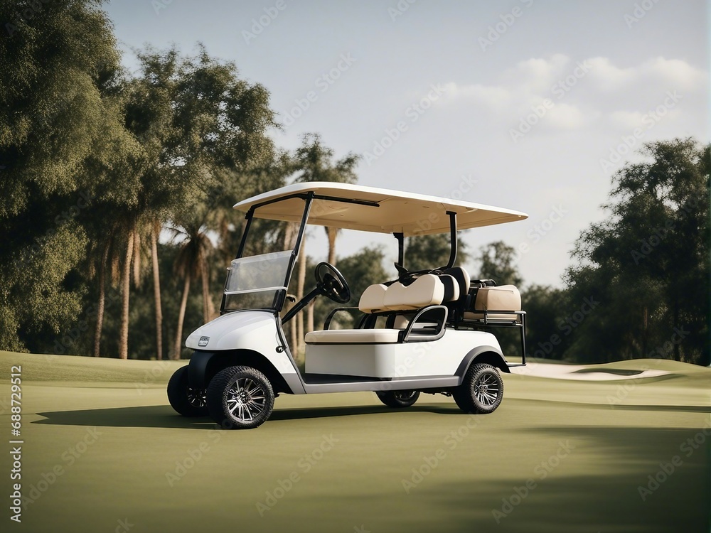 golf cart on golf course
