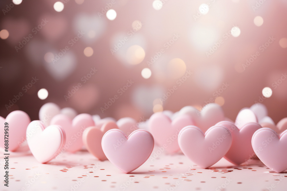 pink background with pink hearts,Valentine's Day,ai generated