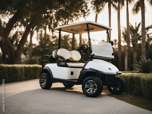 golf cart on golf course 