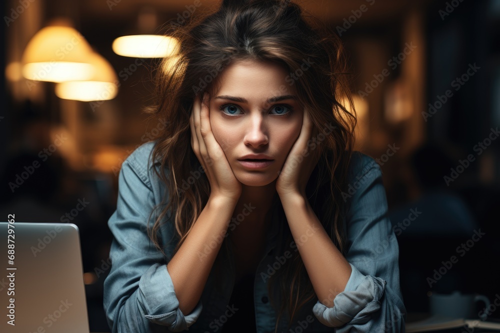 Femme dépressive par le travail en Burn out Femme dépressive par le travail en Burn out