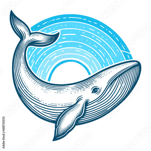 cute whale vector sketch