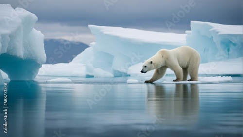 polar bear on iceberg  Atlantic 