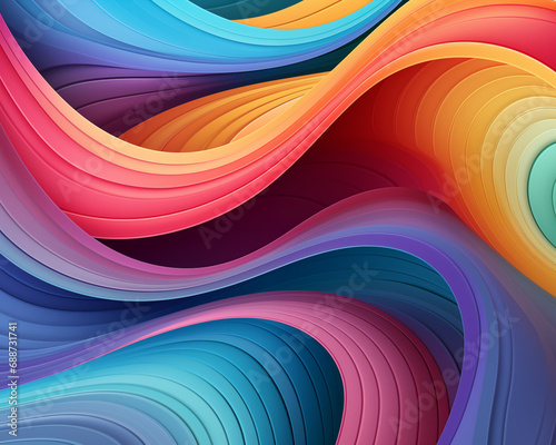 Abstract Digital Curves Background  Vibrant Color Minimalist Wallpaper Art  Colorful Digital Paintstrokes For Product Display  Backdrop