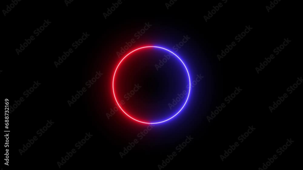 Neon lights circle in motion Seamless VJ loop animation black background. Red and purple color circle.e_1628 Neon lights circle in motion Seamless VJ loop animation black background. Red and purple color circle.e_1628