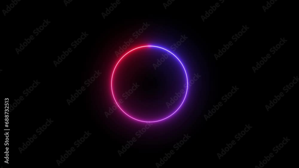 Neon lights circle in motion Seamless VJ loop animation black background. Purple and pink color circle.e_1627 Neon lights circle in motion Seamless VJ loop animation black background. Purple and pink color circle.e_1627