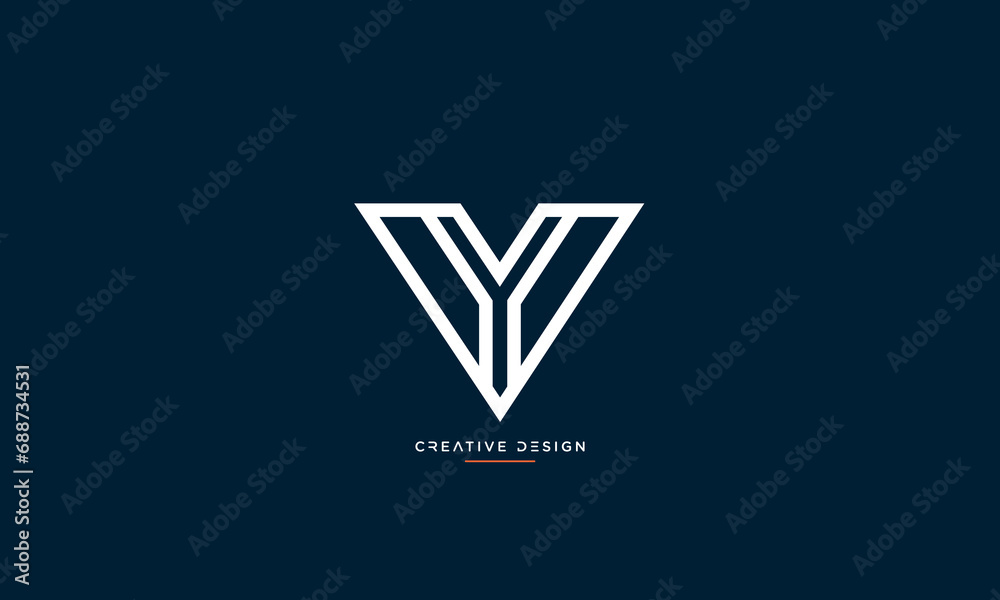Alphabet letters VY or YV logo monogram Alphabet letters VY or YV logo monogram
