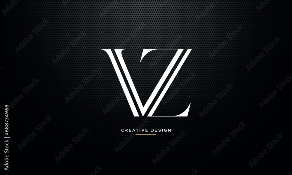 Alphabet letters VZ or ZV logo monogram icon