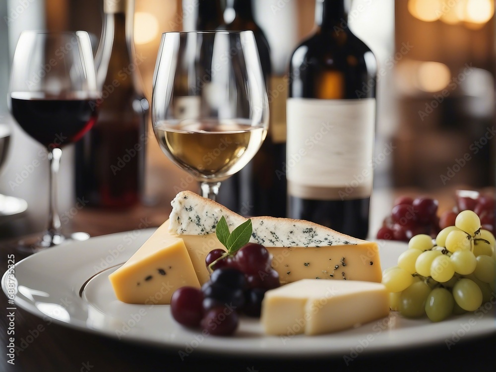 wine and cheese at restaurant

