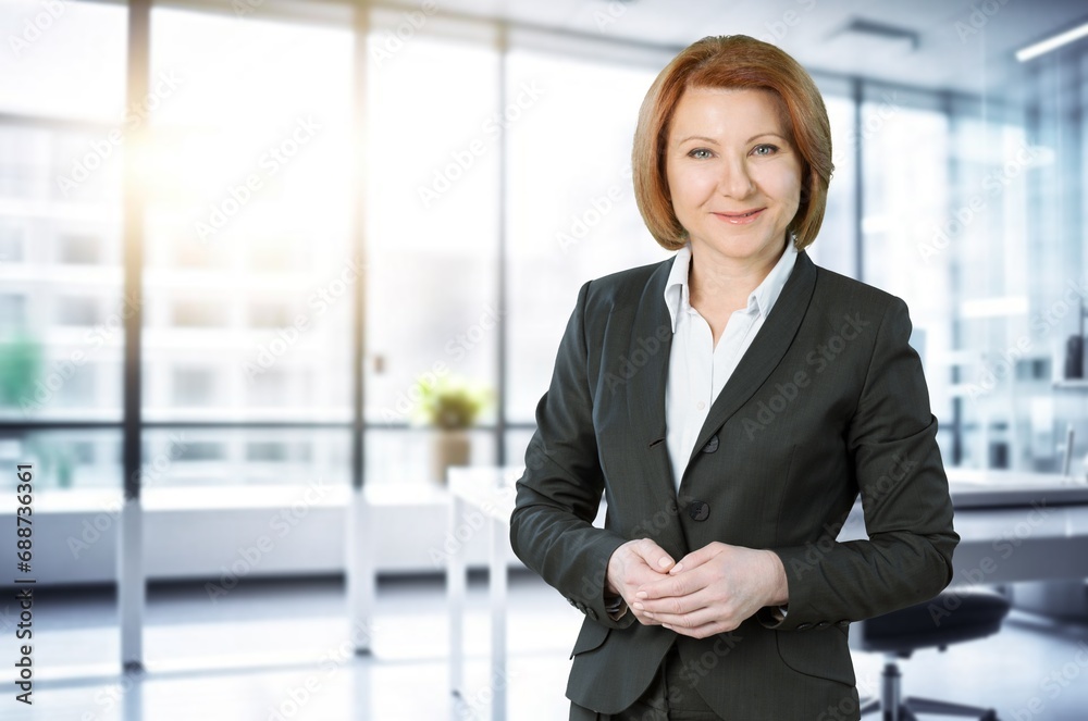 Senior business woman in a office building.