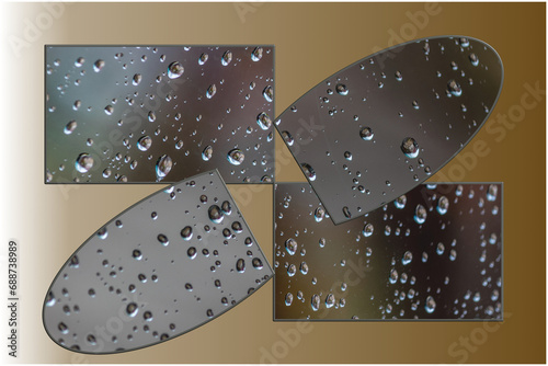 Multiple rain drop patterns on a metallic 3d surface - MP37