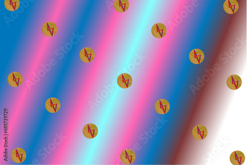 Beautiful 3d sigma symbol on a rainbow backdrop