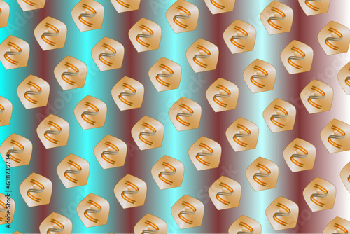 Digital symbol pattern on a neon and burgundy backdrop
