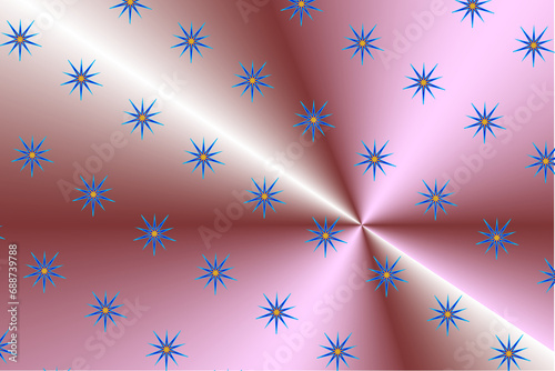 Digital stars emanating out of of a rose metallic backdrop