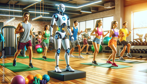 Humanoid robot as a fitness instructor in a gym class